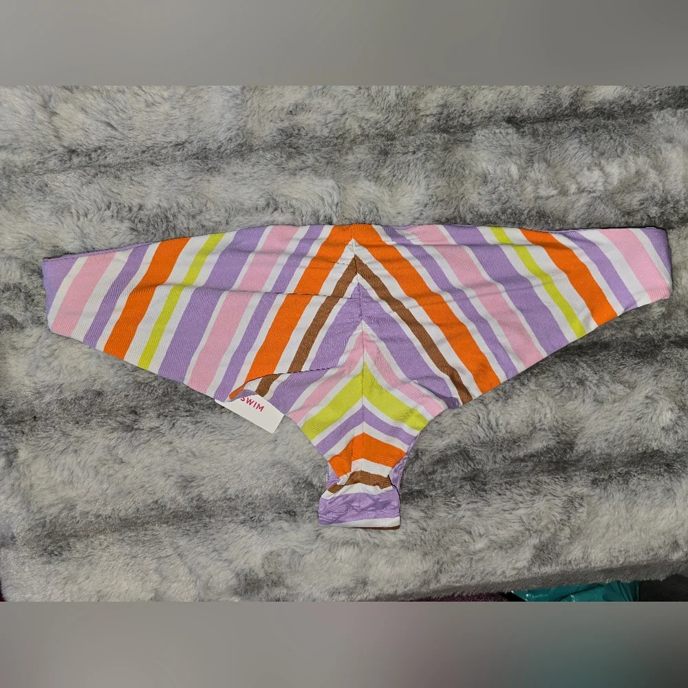 NWT Roxy X KateSurf Kind Kate. Cheeky Bottom-Bright White Aloha‎ Stripe